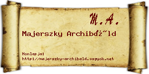 Majerszky Archibáld névjegykártya